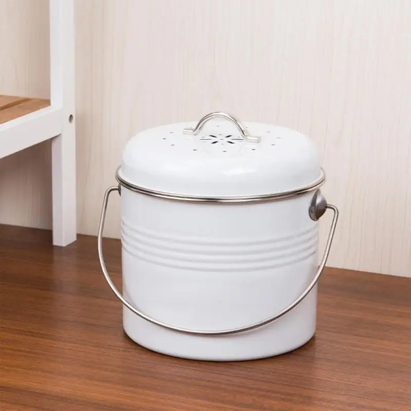 

Compost Bin Kitchen Countertop Galvanized Metal Food Waste Bucket With Lid Odorless Bucket Kitchen Scraps And Food Waste