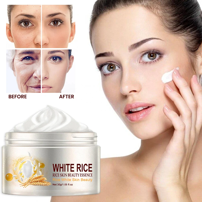 

White Rice Whitening Cream Anti Aging Remove Wrinkles Water Glossy Nourishing Moisturizing Facial Cream Brighten Face Skincare