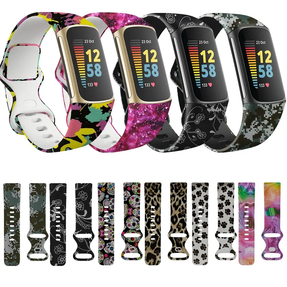 

Soft Wristband Colorful Accessories Silicone Replacement Strap Watchband For Fitbit Charge 5