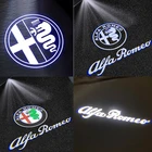 Светодиодсветильник лампа для двери автомобиля с логотипом, декоративная лампа для Alfa Romeo Giulia Giulietta Mito Stelvio Brera 156 159, аксессуары