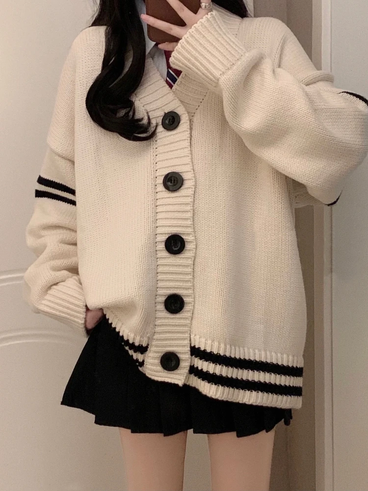 

SVOKOR Women Sweater Coat Knitted Cardigan Top Loose Long Sleeve Knit Blouse Winter Warm Wear Fashion Ladies Casual Clothing