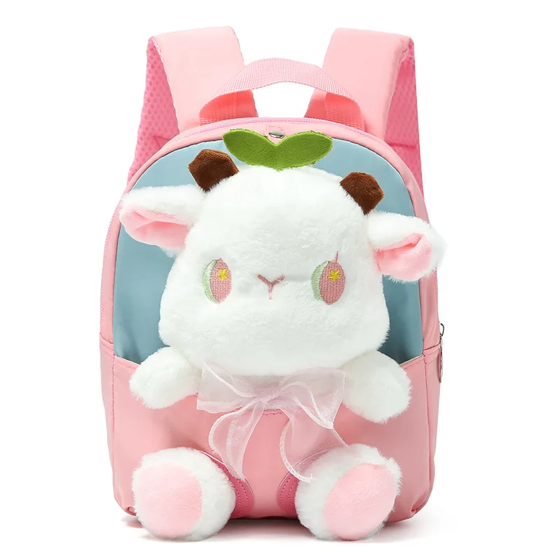 Cartoon Doll Shoulder Bag Removable Lightweight Children's Schoolbag Lamb Penguin Image Boys and Girls Kindergarten Backpack