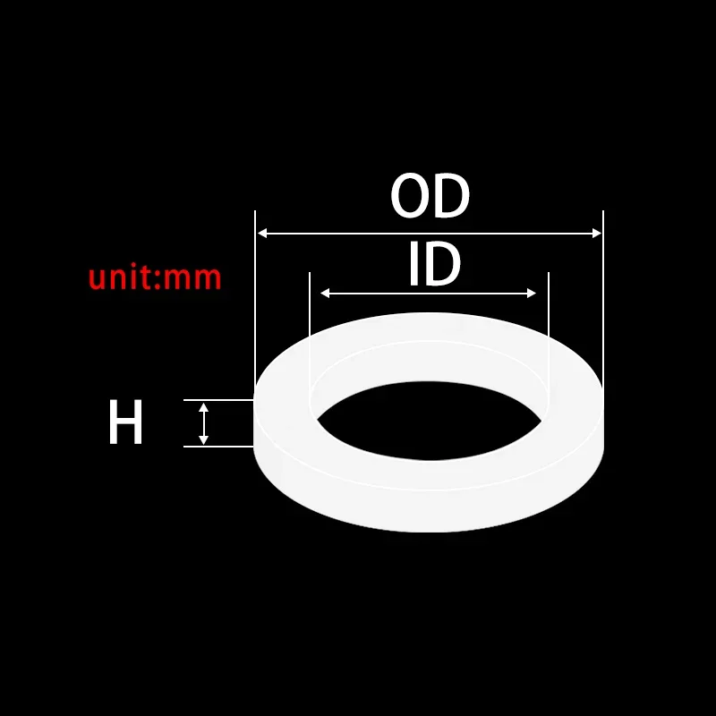 

Flat gasket H1.5-H2mm M2-M20 VMQ Rings Sealing silicon rubber seals waterproof Elastic gasket in stock wholesale washer