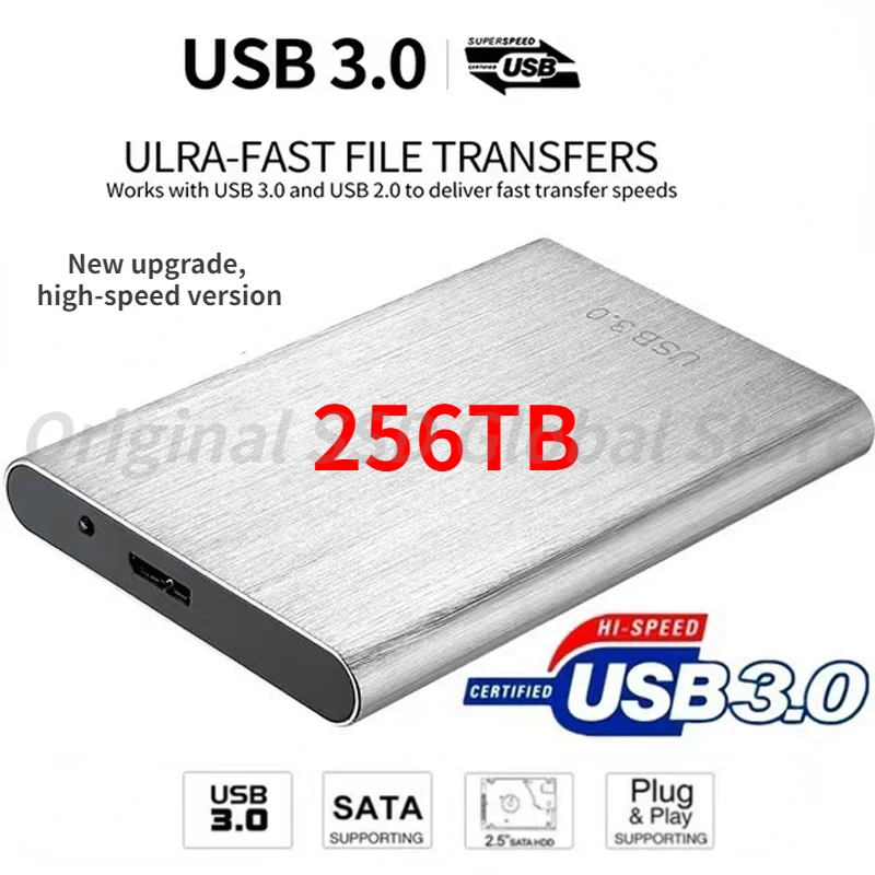 

Portable SSD USB3.0 HDD 2TB 4TB 32TB 128TB 256TB High-speed External Hard Drive Mass Storage Mobile Hard Disk For Desktop/Laptop