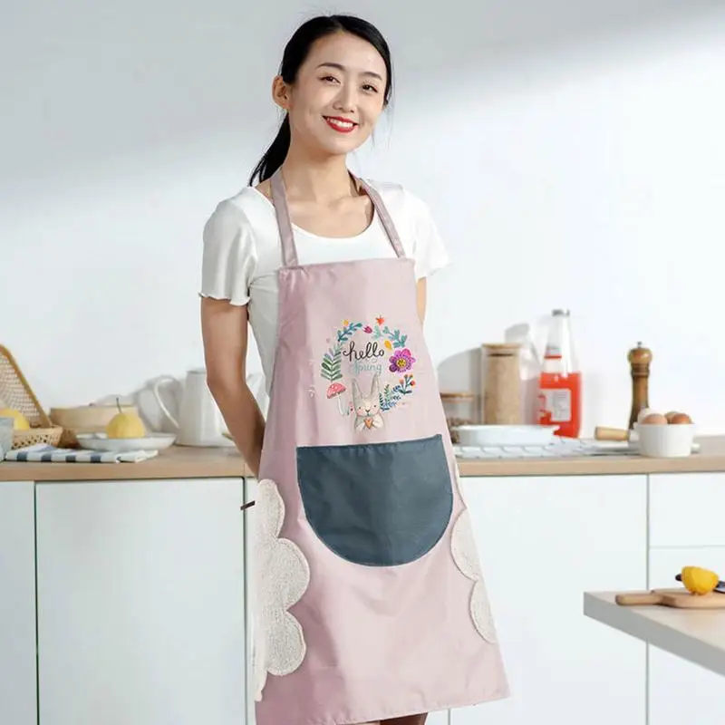 

Hand-Wiping Apron Waterproof Anti-Oil Nordic Fashion Waterproof Sleeveless Kitchen Gown Men's And Women's Home Work Clothes