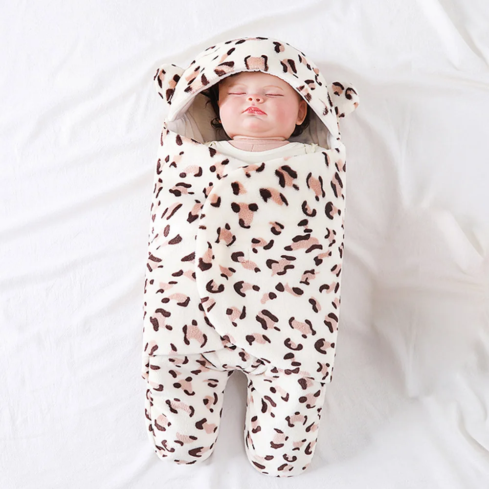 Baby Month Blanket Cartoon Cute Spring Autumn Winter Warm Flannel Newborn Swaddle 0-9M Accessories
