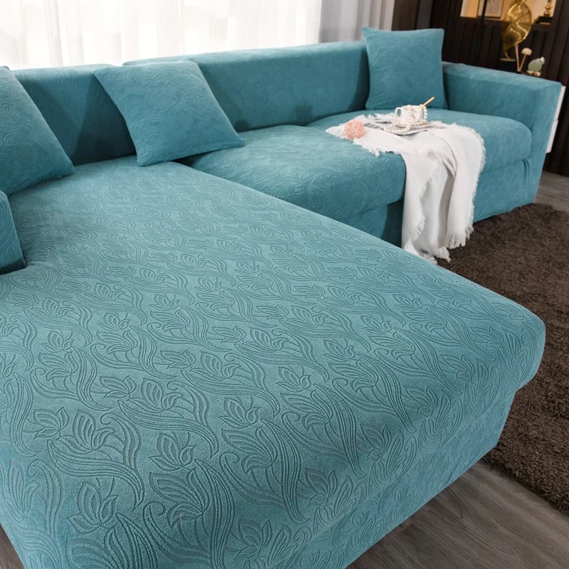 

Thickened Jacquard All-Inclusive Sofa Cover Solid Color Living Room Sofa Cover Dust-Proof Combination Available In Four Seasons