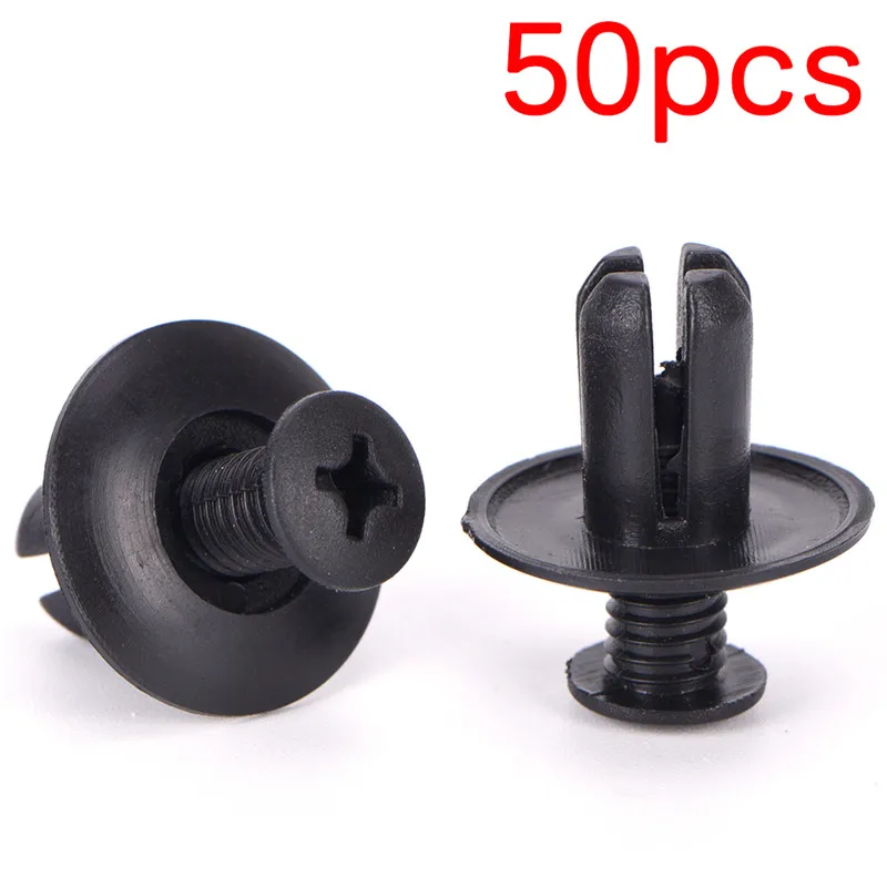 

50pcs 8mm Auto Car Bumper Fender Retainer Push Black Plastic Clips Fasteners