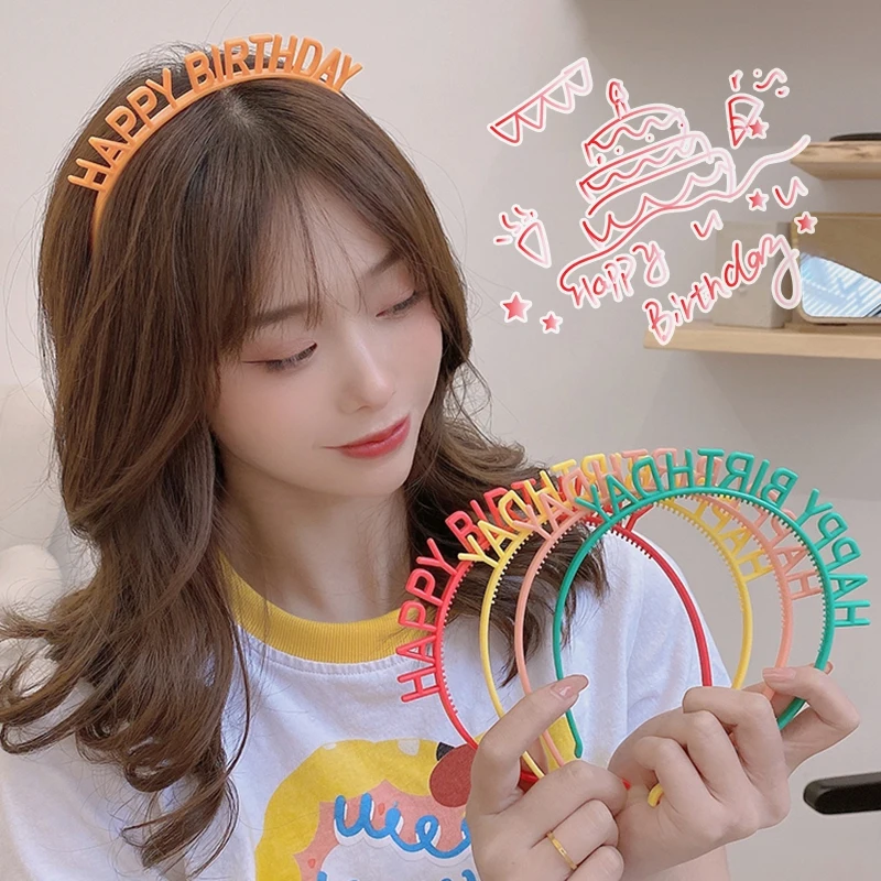 

Красочные Головные уборы на день рождения, для взрослых и детей, головные уборы для вечерние, головные уборы для девочек, обручи для волос на...