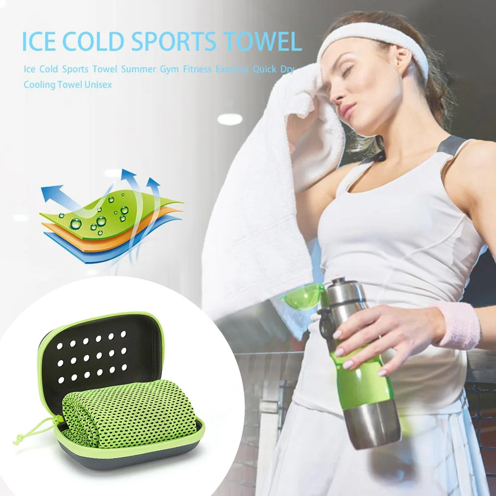 

Многофункциональное быстросохнущее охлаждающее полотенце, легкое полотенце с защитой от перегрева и водонепроницаемой коробкой для хране...