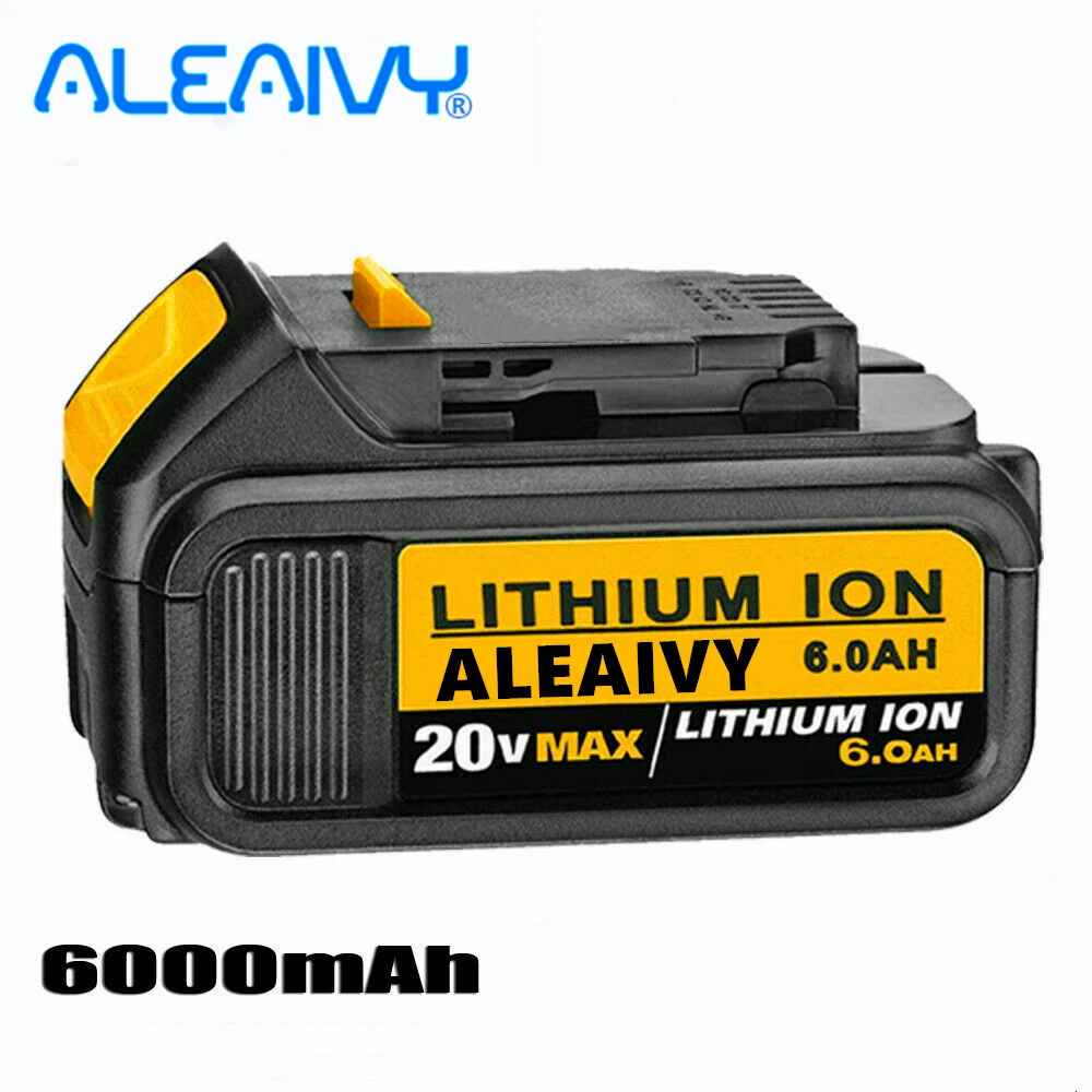 

18V 6.0Ah MAX AY Battery Power Tool Replacement for DeWalt DCB184 DCB181 DCB182 DCB200 20V 6A 18Volt 18V battery with Charger