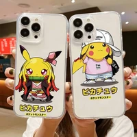 bandai pikachu phone case for xiaomi 11 9t 10t note 10 pro lite redmi k20 pro 7 7a 8 9 9a redmi note 8 pro t note1 transparent