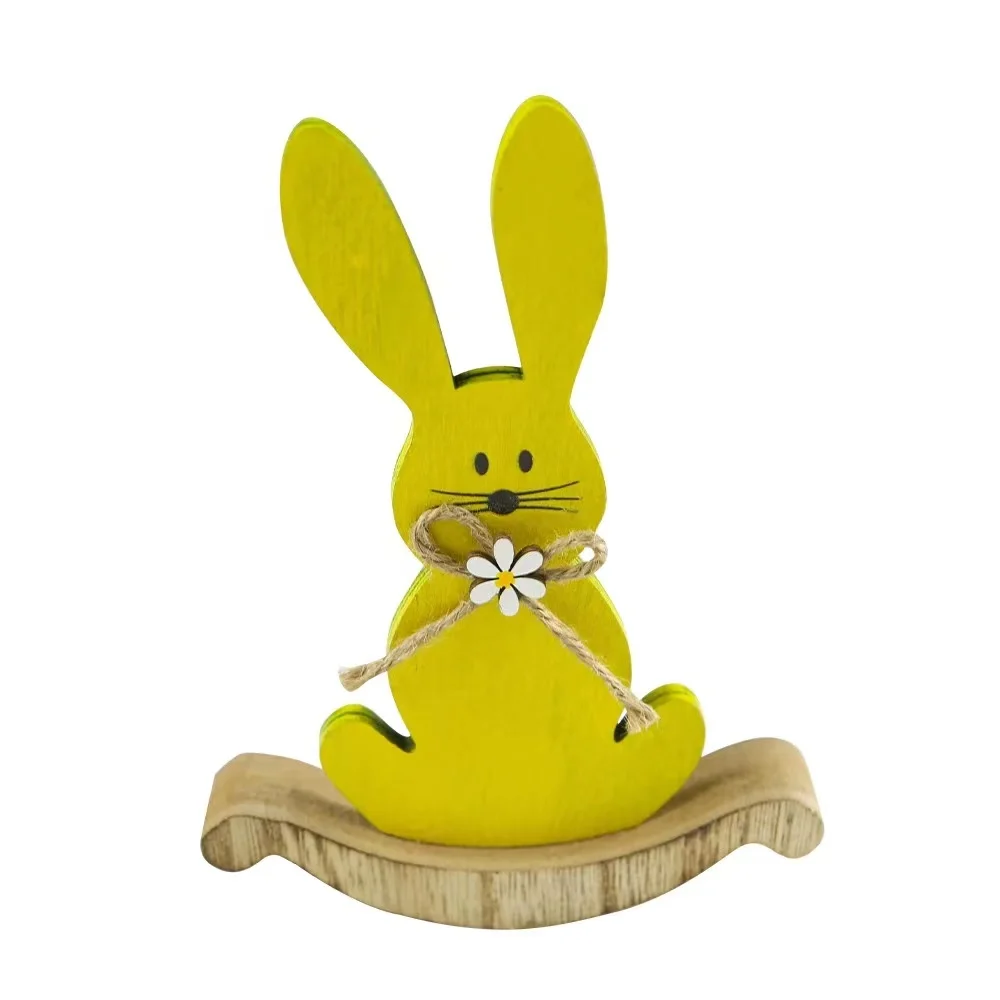 

Easter Decoration 2023 10*13.5cm Wooden Rabbit DIY Wood Crafts Cute Bunny Easter Ornaments Party Supplies Wood Crafts