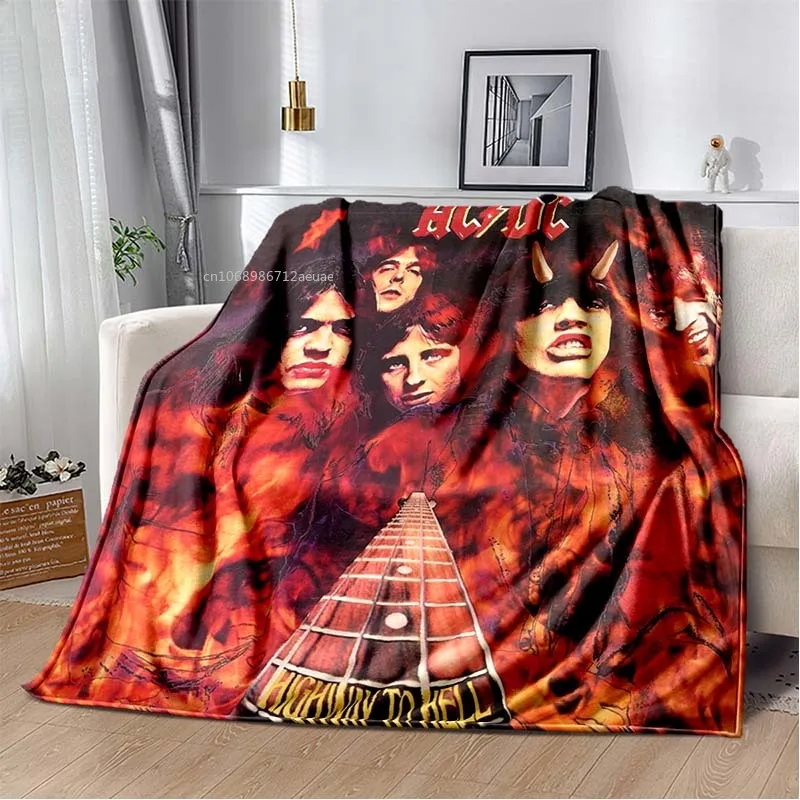 

Rock Band AC/DC Retro Plush Blanket Music Band Poster Flannel Blanket Living Room Bedroom Bed Sofa Picnic Hiking Leisure Napping