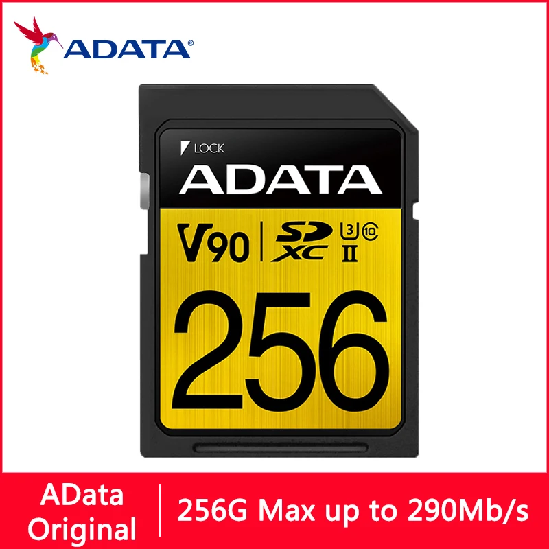 

ADATA SD Card 64GB 128GB 256GB Flash Memory Card Card SD U3 4K 8K V90 Microsd SD Cards for Camera SD up to 290Mb/s