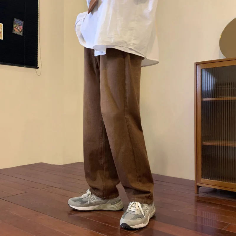 Baggy Jeans Men's Fashion Retro Casual Wide Leg Jeans Men Streetwear Hip Hop Loose Straight Denim Pants Mens Trousers M-2XL