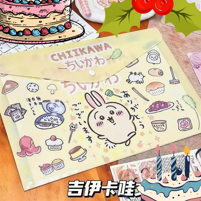 Папка для документов Chiikawa Hachiware Usagi Kawaii в стиле аниме, формат А4, большая вместимость, для хранения студенческих работ и документов, с зажимом (art.: 3920db8afd62f) - 3920db8afd62f