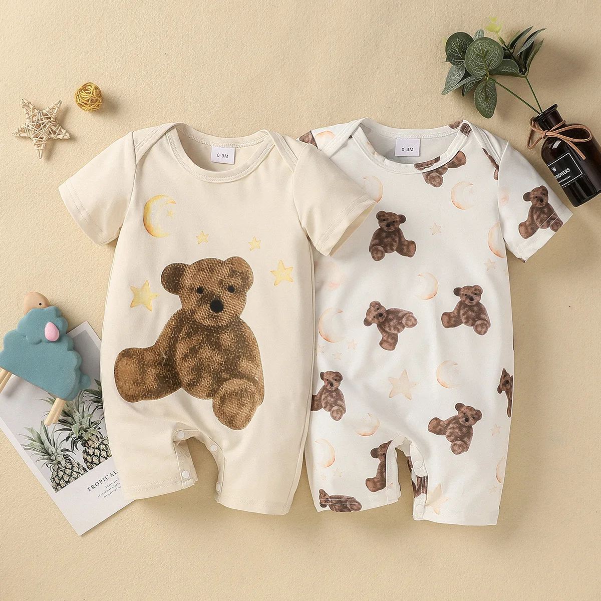 

Hibobi Baby Cute Bear Moon Star Pattern Romper
