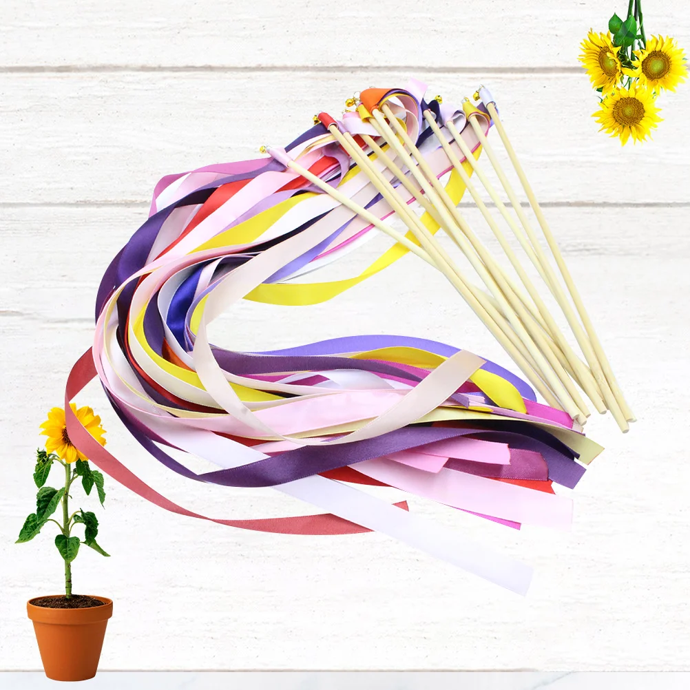 

Ribbon Streamers Sticks Dance Ribbons Stick Wedding Rhythm Wand Wands Party Chromatic Twirling Dancing Performance Birthday