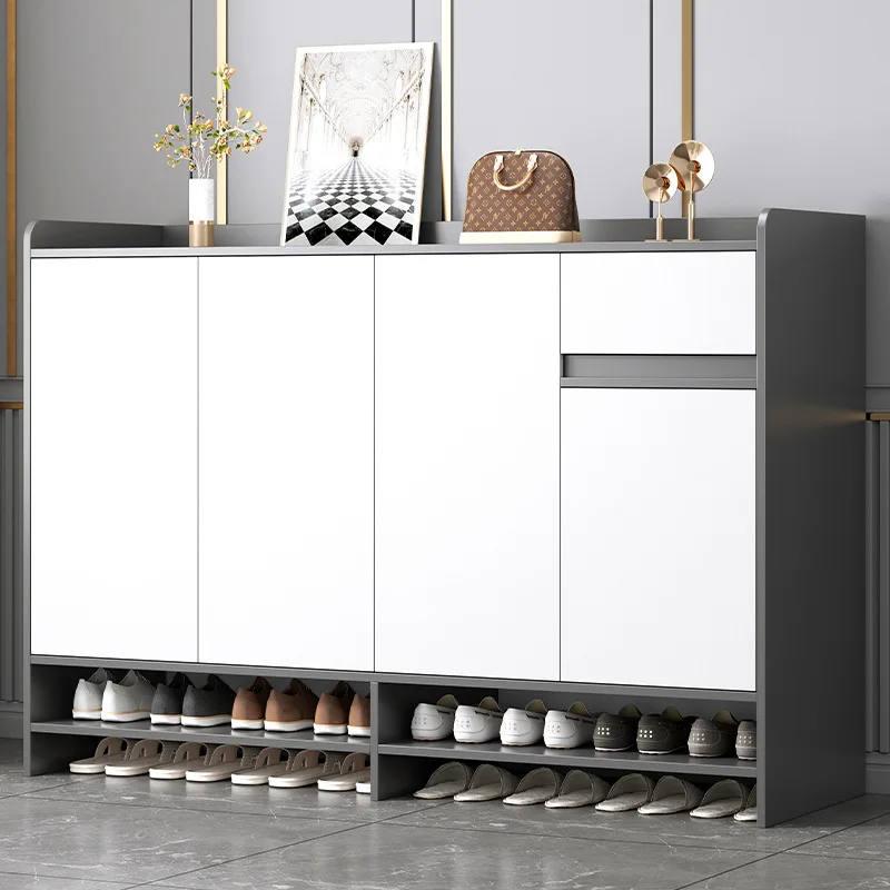 

Entrance Shoe Cabinet Light Home Rack Large Capacity Multi-layer Balcony Storage Locker