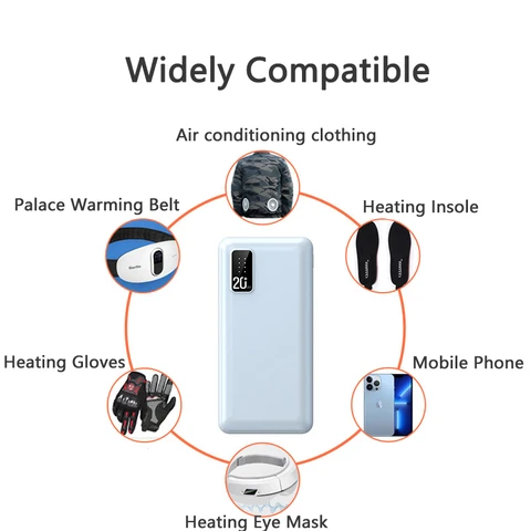 20000 мАч Power Bank для жилета с подогревом, куртки, кондиционера, одежды, Powerbank с портом постоянного тока 7,4 В, Bateria для iphone, все смартфоны