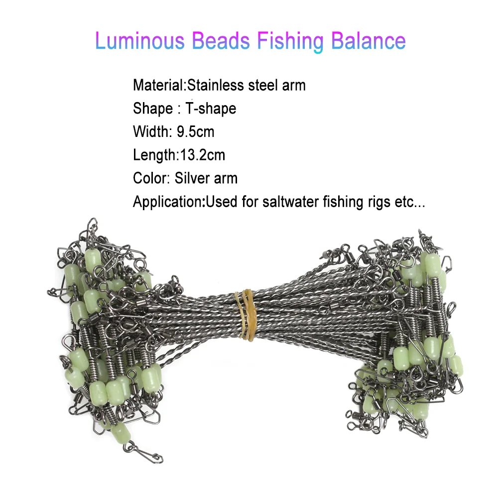 Фото LIONRIVER 3 Way Cross line Rolling Swivel со светящейся бусиной рыболовный баланс Ocean Rig Connector Морская Рыбалка снасти Аксессуары №2