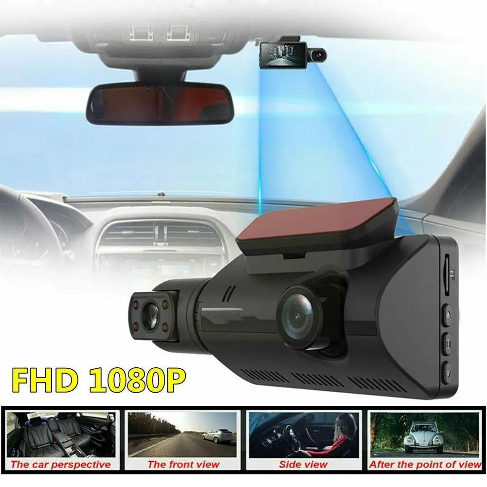 

Car Driving Recorder Front And Interior Dual Lens Camera DVR Reversing Parking Angel DashCam Vision Driving Night Wide Car T5D8