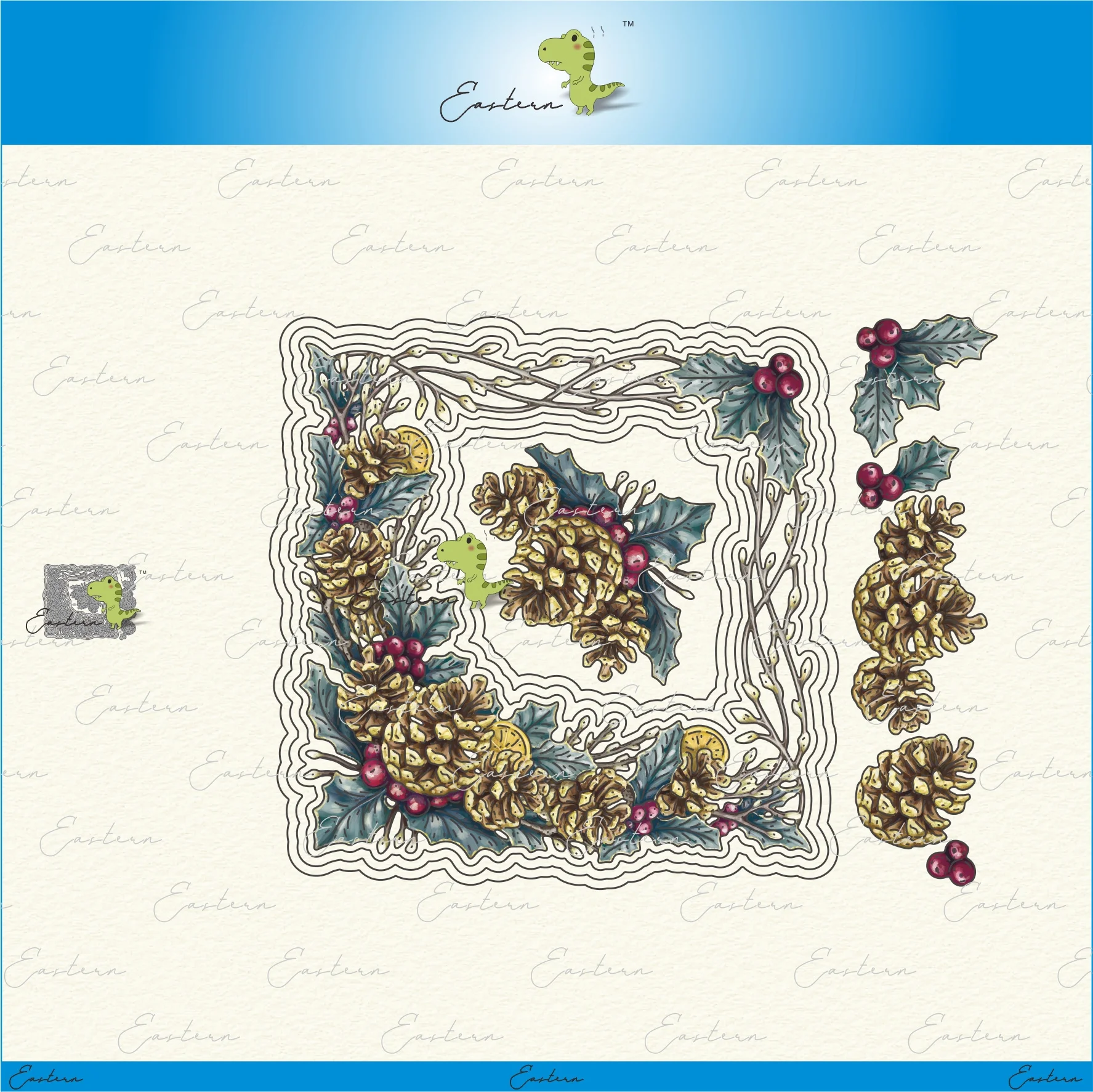 Классическая Рождественская рамка набор штампов для резки металла новинка 2021