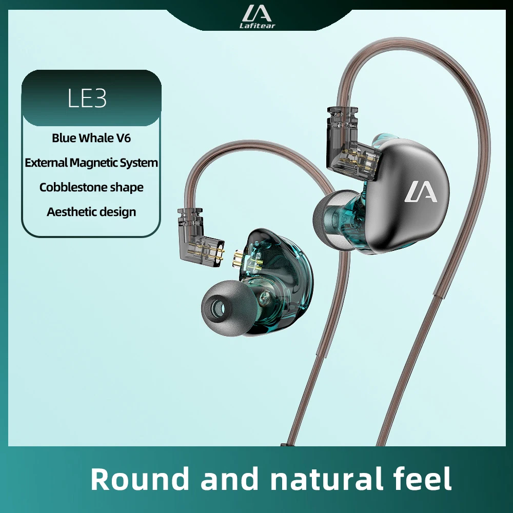 

Lafitear LE3 1DD In Ear Earphone External Magnet Dynamic Headphone High Resolution Monitor HiFi Headset Sports Music Earbuds