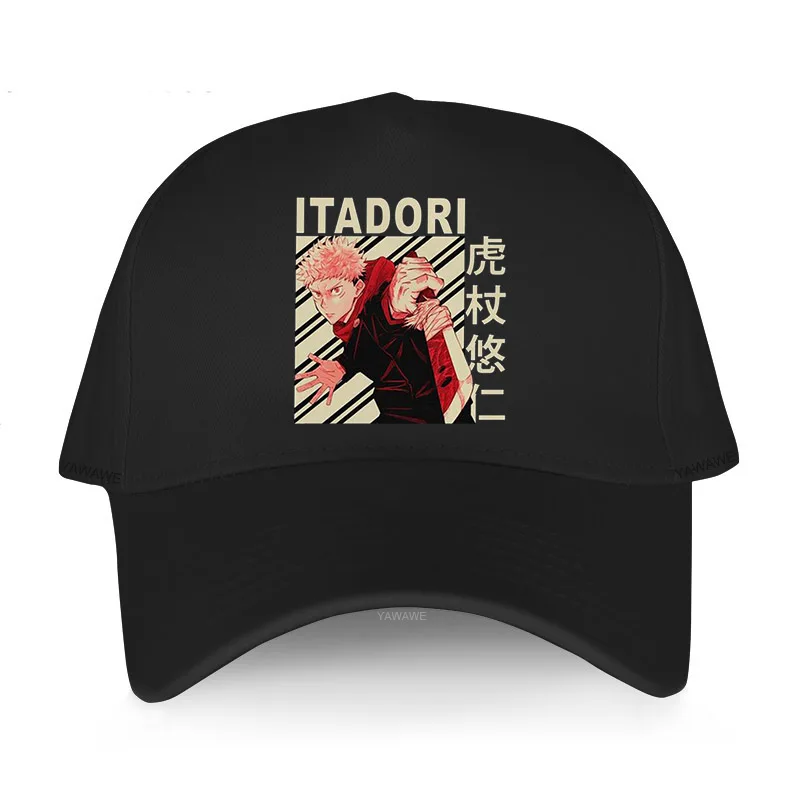 

Men Adult Adjustable Cap Jujutsu Kaisen Yuji Itadori Cotton outdoor Printed hats Japan Anime Manga man Cool baseball caps