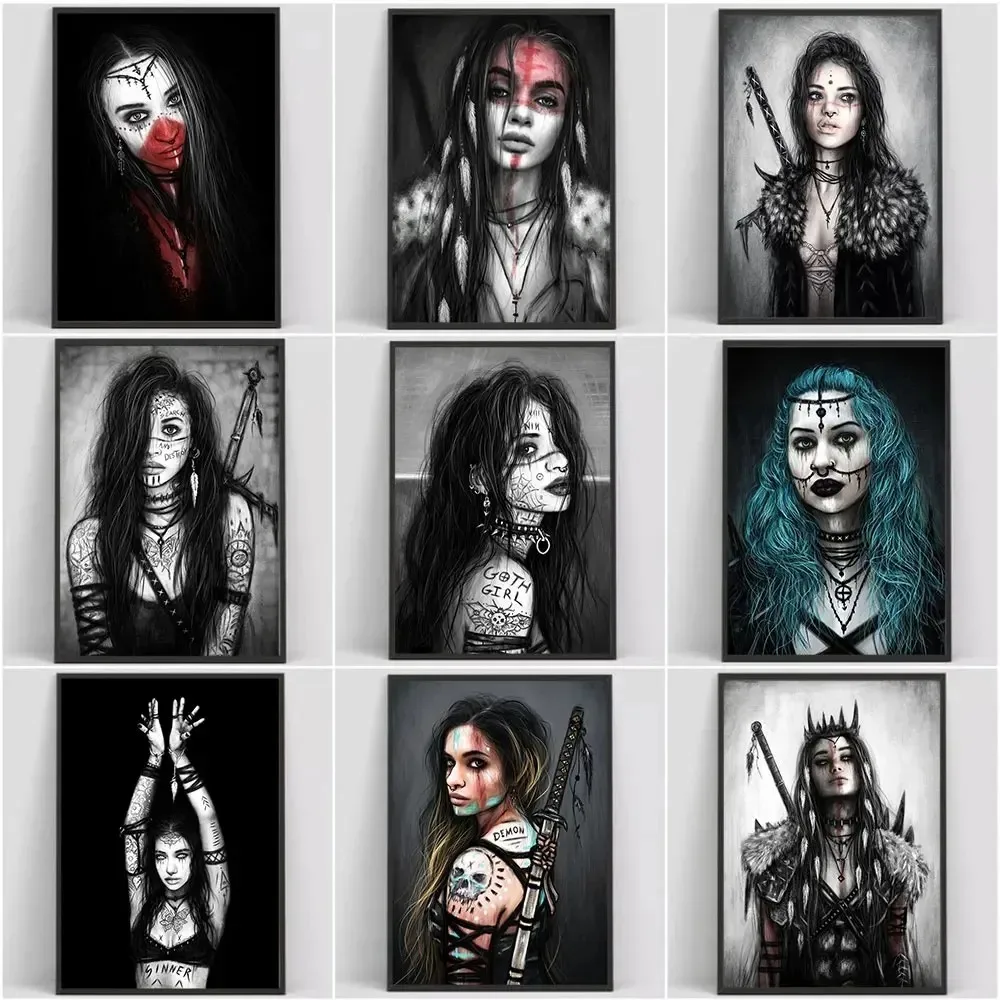 Абстрактные готические портреты татуировки фотообои для оформления интерьера