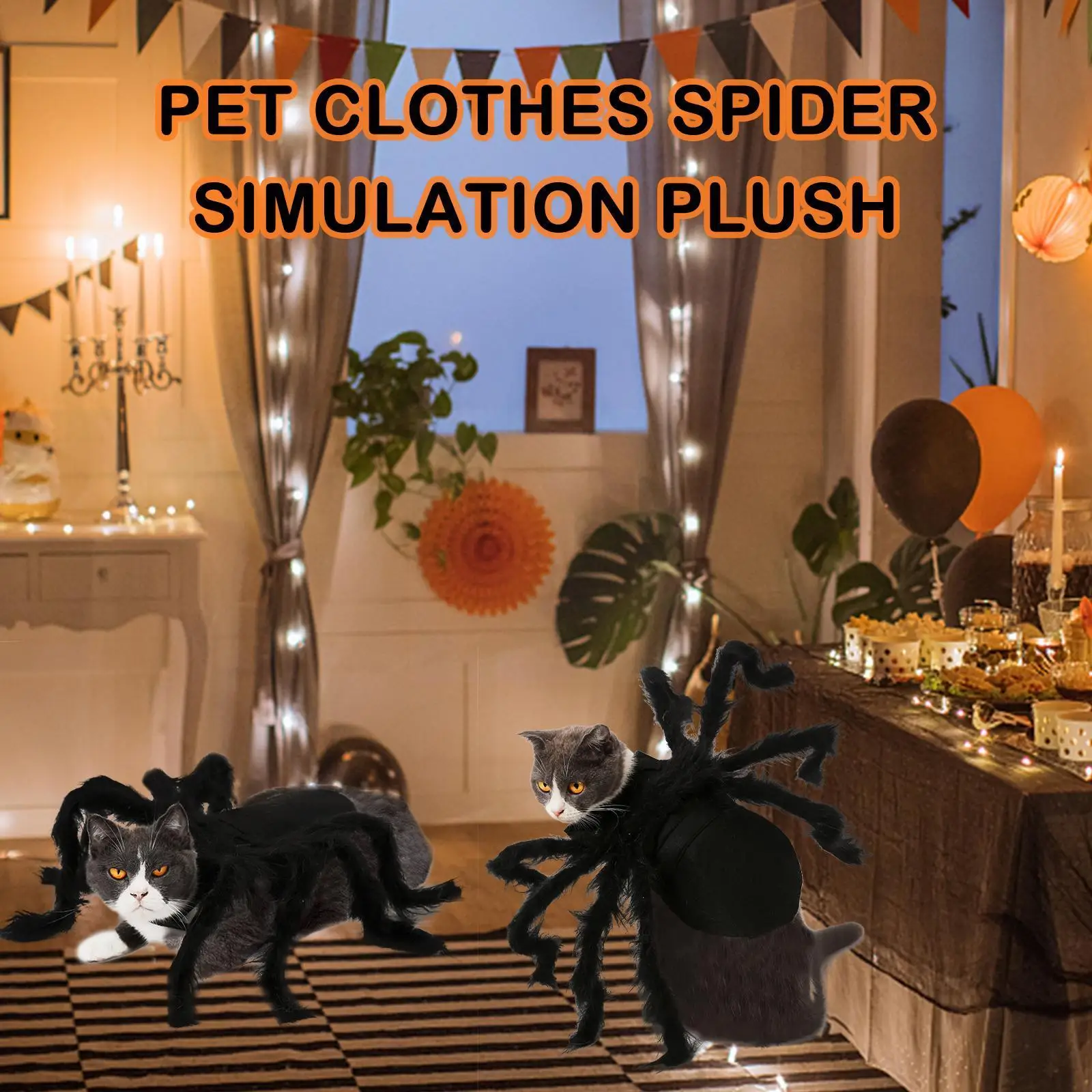 

Pet Black Spider Costume Spider Cosplay Clothes Outfit Halloween Puppy Clothes Cat Cat Dog Spider Clothes Halloween Pet Dog G1X3