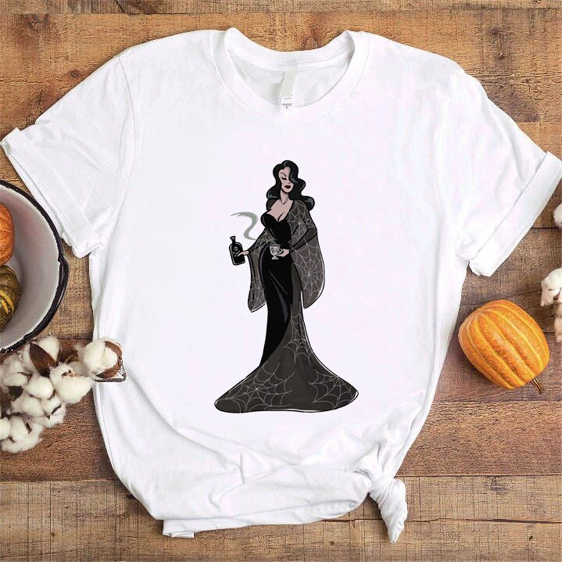 

Новая футболка с круглым вырезом на Хэллоуин, модная трендовая футболка с мультяшным принтом, повседневная одежда с коротким рукавом, футбо...