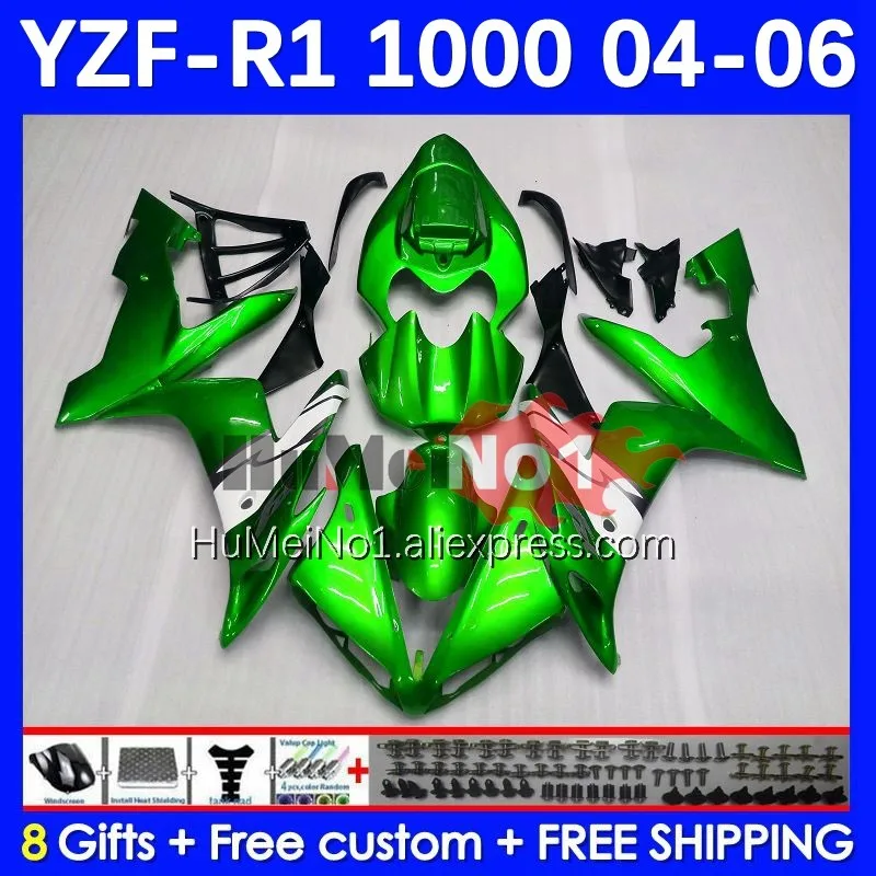

Body For YAMAHA YZF R 1 1000 CC Glossy Green YZF-1000 YZF1000 9No.152 1000CC YZF R1 YZF-R1 YZFR1 2004 2005 2006 04 05 06 Fairing