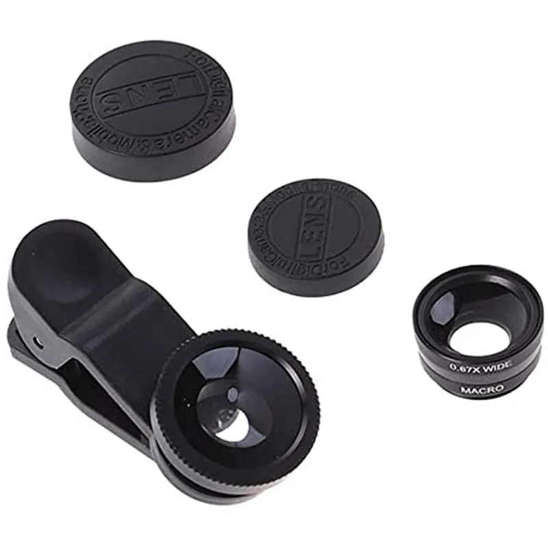 

Portable 3 In1 Fish Eye Camera Mobile Phone Lens for Smartphone Wide Angle Fisheye Lens Clip Macro Telephone Android Accessoires