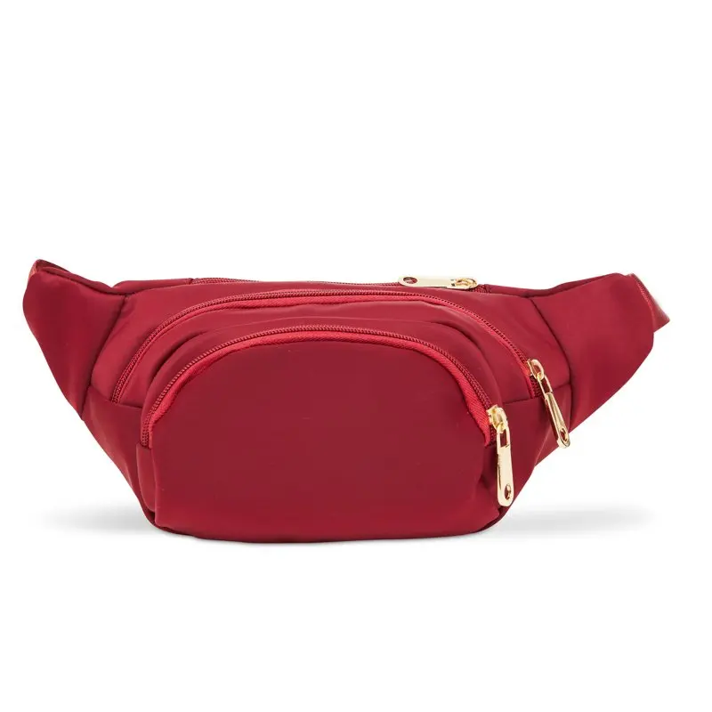

Красная нейлоновая Женская поясная сумка, женская сумка с регулируемым ремешком на талии (34-60 дюймов, расширяется до 5XL)