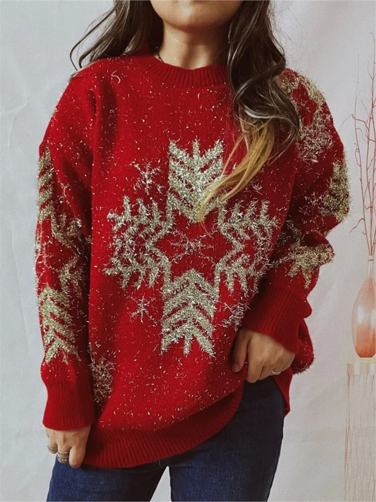 Уродливый рождественский вязаный свитер для женщин осень-зима 2024 новый модный
