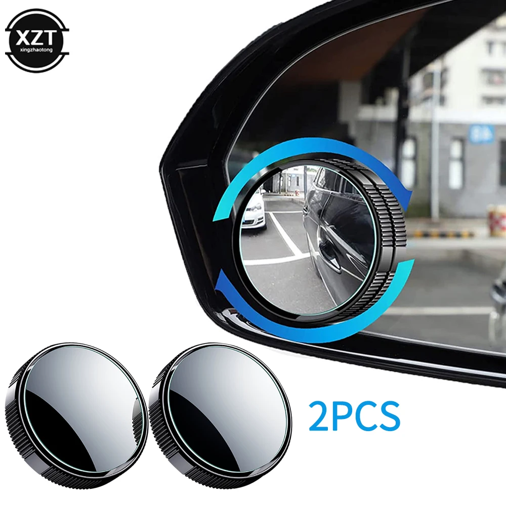 

2PC Suction Cup Car Convex Blind Spot Mirror HD 360 Degree Wide Angle Adjustable Rearview Extra Auxiliary Round Mirror Accessori