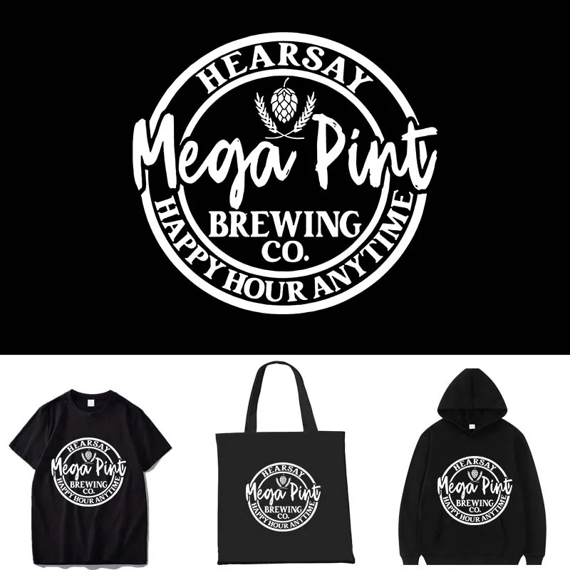 

Hearsay Isn't Happy Hour Anytime Patches For Clothes Mega Pint Funny One Heat-sensitive Patche Applique