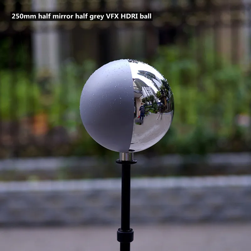 

VFX HDRI 250mm half mirror half grey 18% gray visual effect ball environment ball photography video collection ball light ball