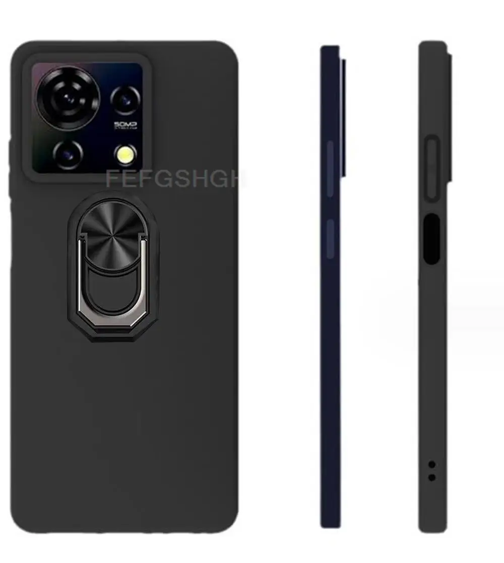 Фото Для ZTE Blade A73 4G Axon 50 Lite V50, дизайн 4G, кольцо на задний палец, мягкая силиконовая искусственная кожа из ТПУ для V50, чехол для смартфона №1