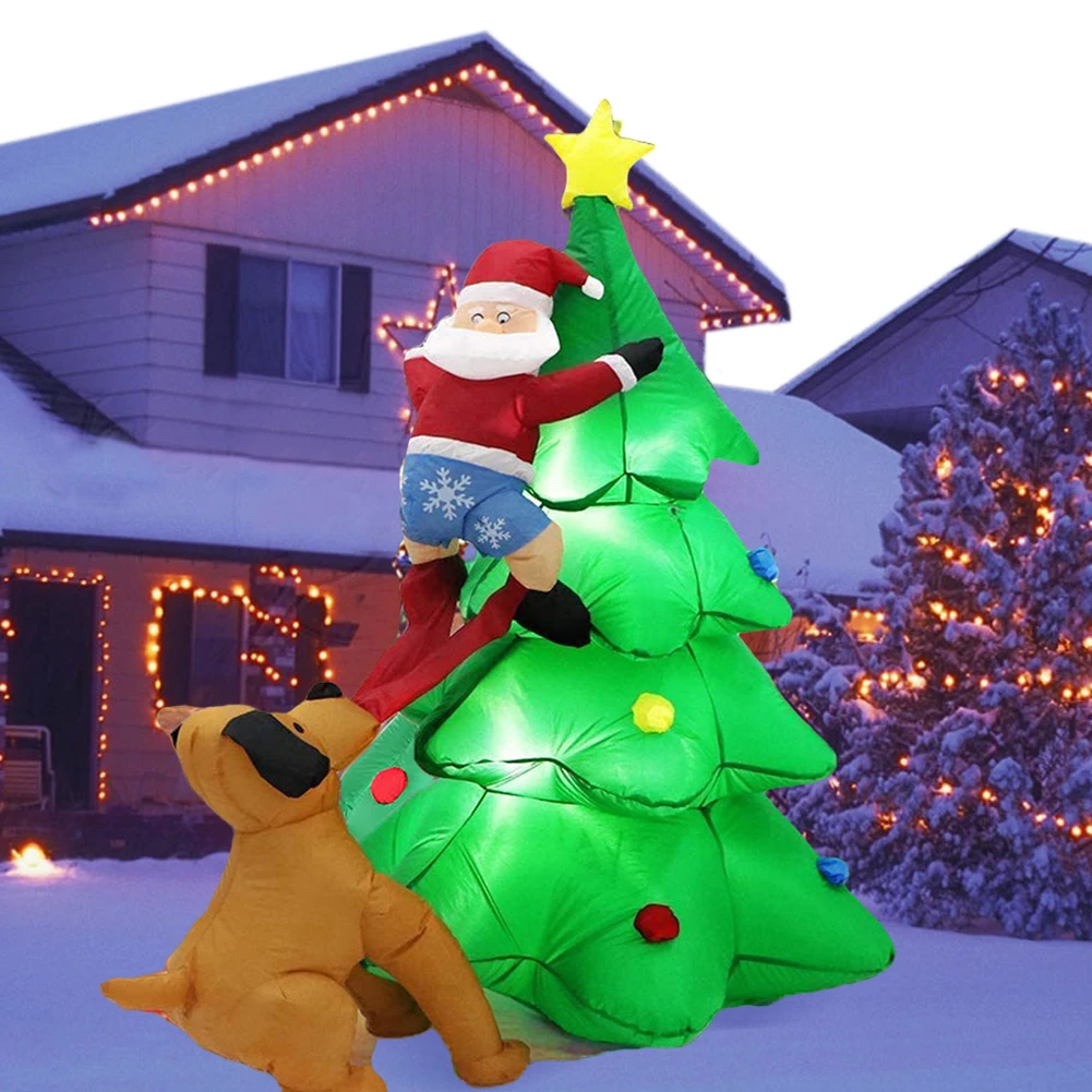 6 футов надувная рождественская елка уличное украшение встроенные светодиодные