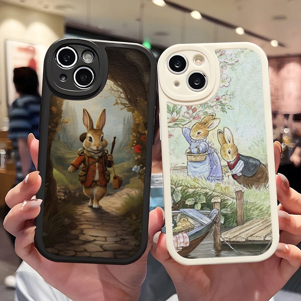 Милый силиконовый мягкий чехол для телефона с кроликами P-Peter IPhone 13 16 11 14 12 Pro Max Mini