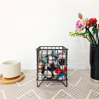 coffee capsule storage basket nordic style metal desktop storage basket iron hollow storage basket can hold 20 40pcs capsules