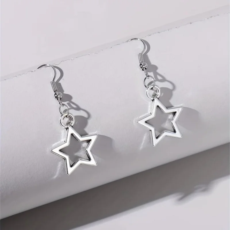 

Vintage Simplicity Stainless Steel Alloy Electroplate Pentagram Ladies Earrings Dangle Earring For Women Gothic Punk Jewelry