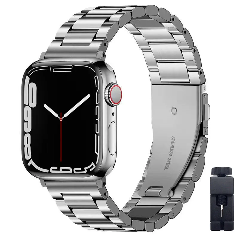

Metal Strap for Apple Watch Band 44mm 40mm 45mm 41mm 42mm 38mm Stainless Steel Bracelet Replace apple watch bandje