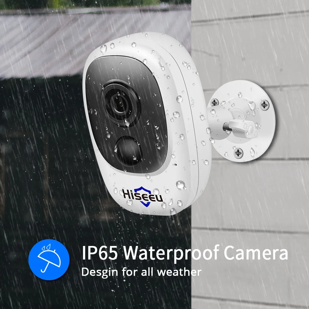 

IP-камера видеонаблюдения Hiseeu, 100% дюйма, с аккумулятором