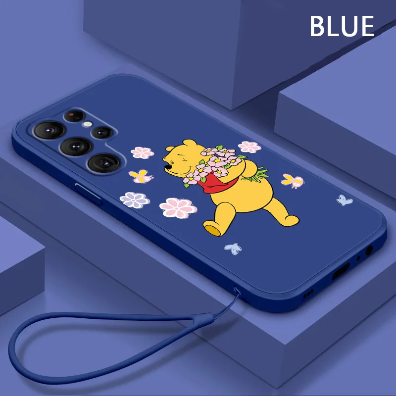 

Disney Edward Pooh Phone Case For Samsung Galaxy S10 S10e S20 S21 S22 Plus Lite Ultra FE 4G 5G Liquid Rope Cover