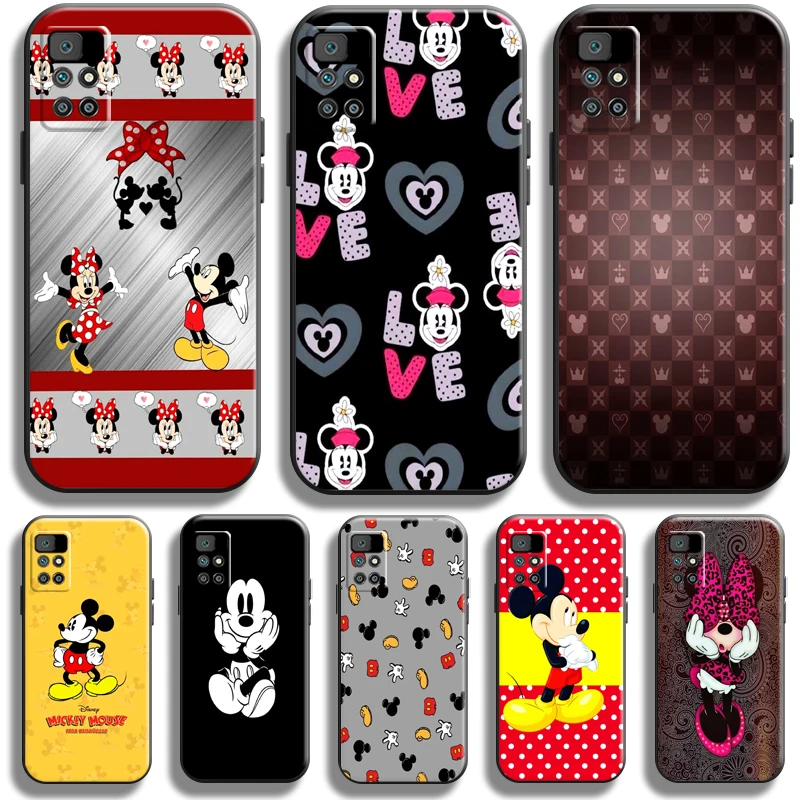 

Cute Mickey Minnie Mouse For Xiaomi Redmi 10 Phone Case Redmi 10 Funda Carcasa Black Silicone Cover Back
