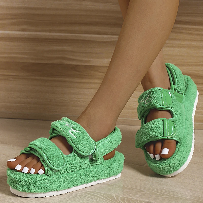 

2022 New Style Women's Sandals High Quality Summer Flat Roman Sandals Fashion Leather Platform Sandals Women's Plus Size 43